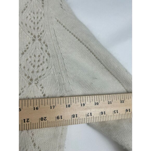 Tesori Womens Ivory Sweater L Diamond Pattern Desing Angora Rabbit & Wool Blend - Picture 6 of 12